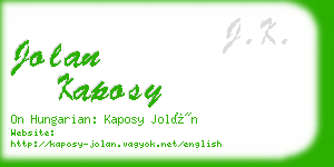 jolan kaposy business card